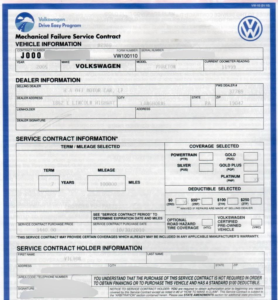 Anybody purchased the VW Drive Easy Extended Warranty