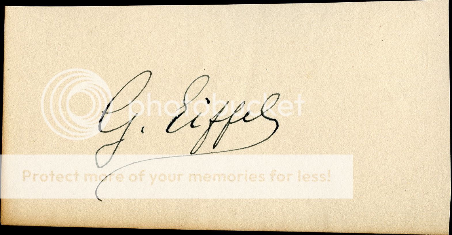 GUSTAVE EIFFEL SIGNATURE ON CARD BM7703  