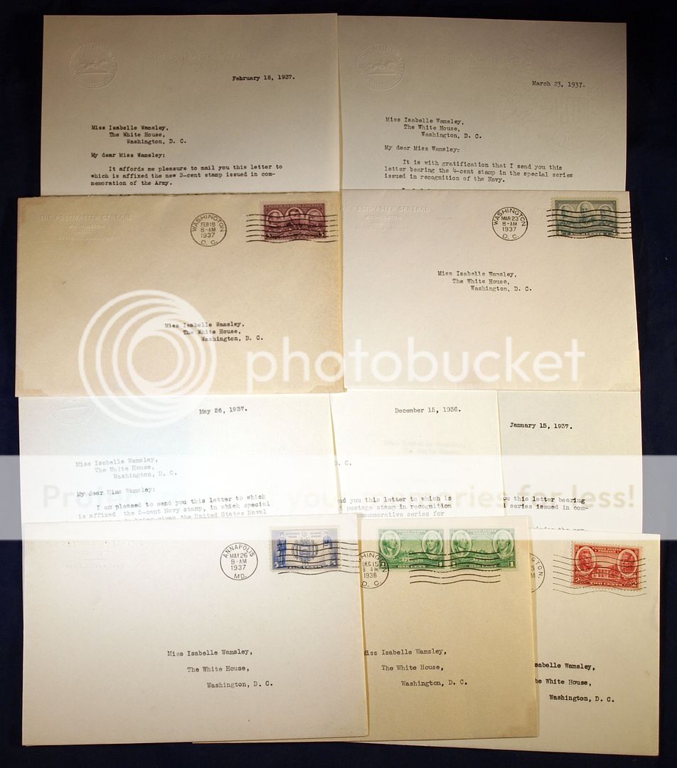 UNIQUE SET OF FDCS SENT TO FDR BY JAMES FARLEY