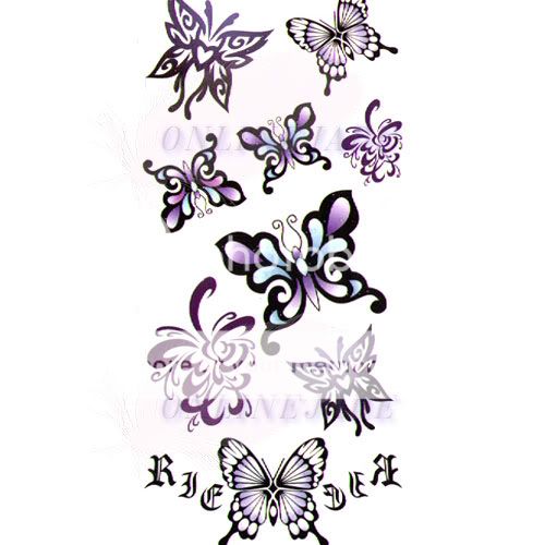 Temporary Tattoo Removable Colorful Befferfly X128  