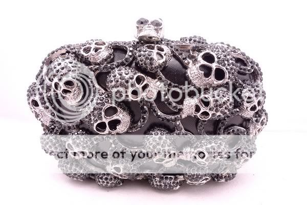 Hand Made 3 D Crystal Skull Clutch Bag at Wholesales $  